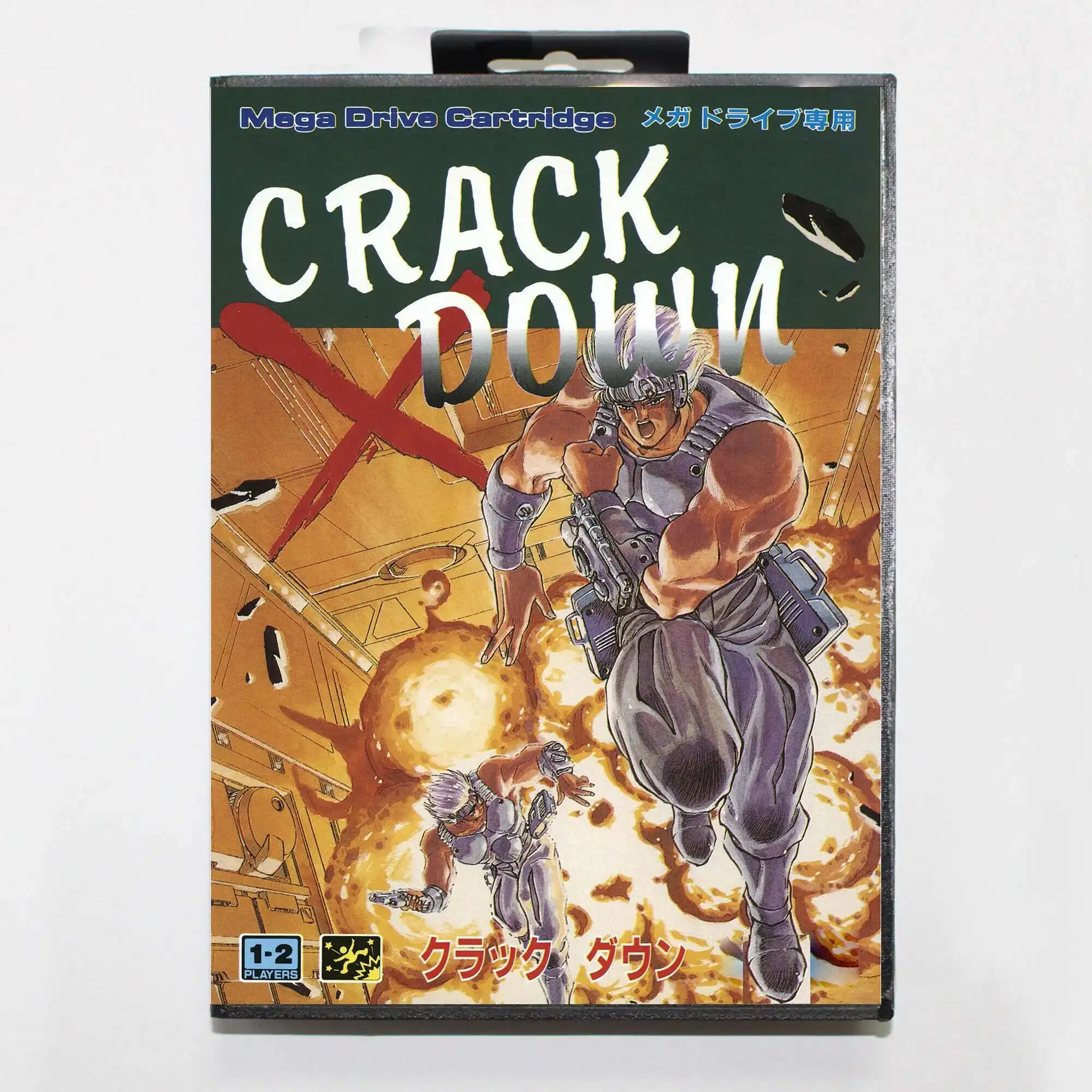 Tarjeta de juego Crack Down de gran oferta con caja al por menor, carrito MD de 16 bits para sistema Sega Mega Drive/Genesis
