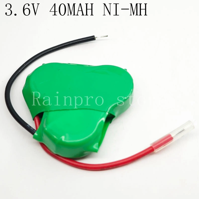 2 unids/lote 3,6 V 40mAh Ni-MH con cables pila de botón batería recargable