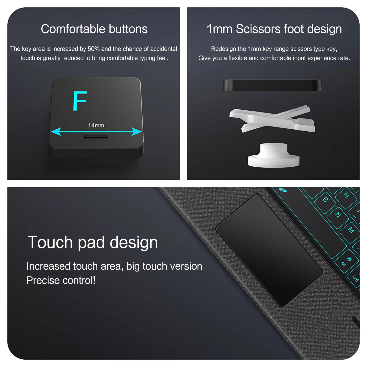 Magic Keyboard Folio para iPad Air 11 pulgadas M3 2025 M2 Air 4 5 Pro 11 "funda para teclado de tableta cubierta de libro desmontable Trackpad retroiluminado - imagen 5