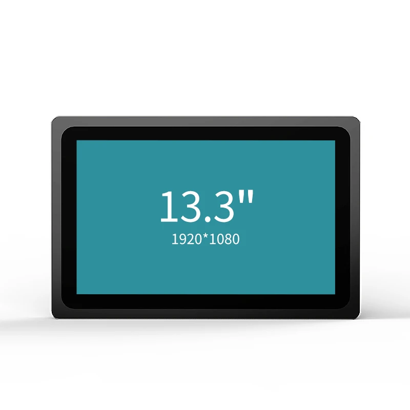 Panel Industrial de 13,3 pulgadas, instalación integrada, táctil capacitivo, ordenador todo en uno, carcasa de aleación de aluminio, montaje en gabinete - imagen 3