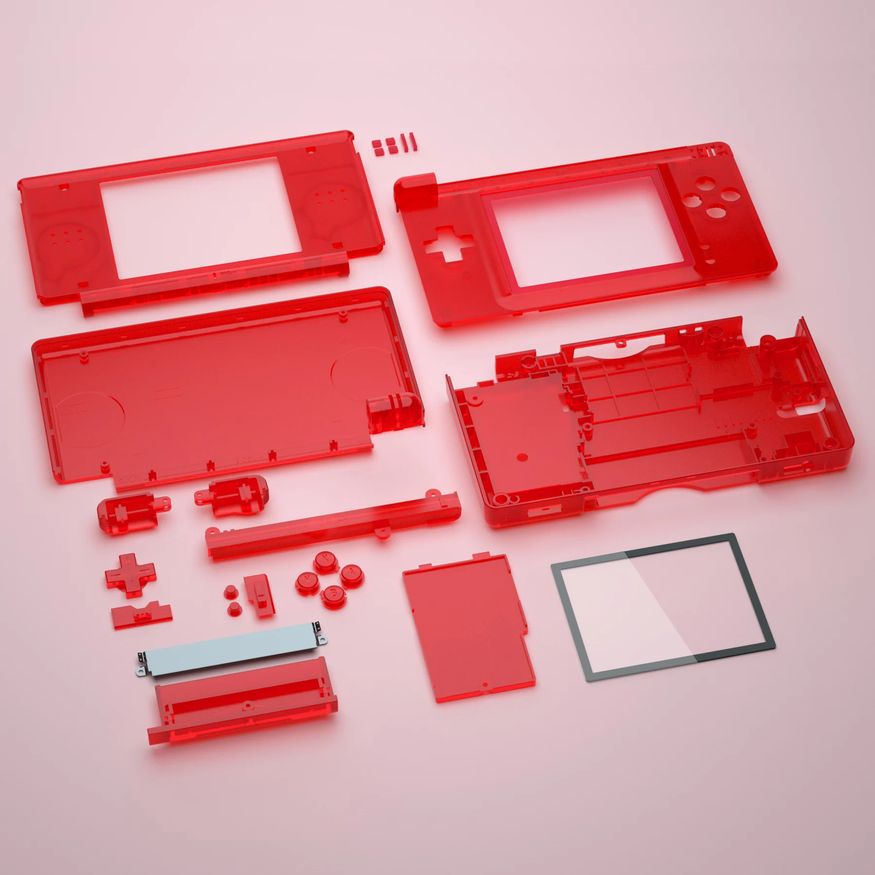 Carcasa completa de repuesto eXtremeRate para Nintendo DS Lite para NDSL - Rojo transparente - imagen 2