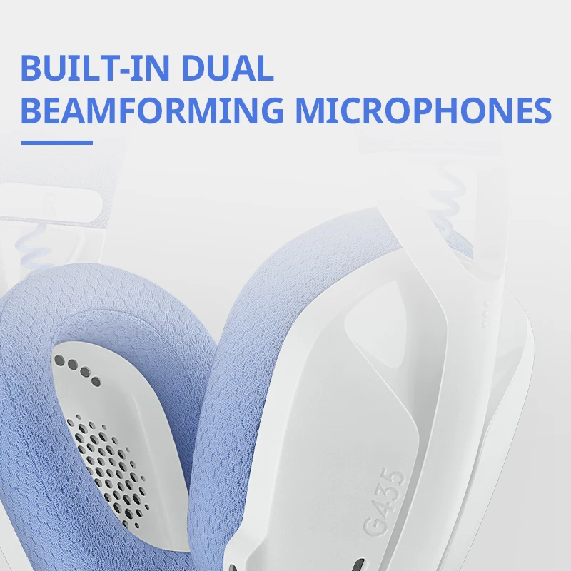 Auriculares inalámbricos para juegos Logitech G435 LIGHTSPEED y Bluetooth: auriculares supraaurales ligeros, micrófonos integrados, batería de 18 horas, - imagen 5