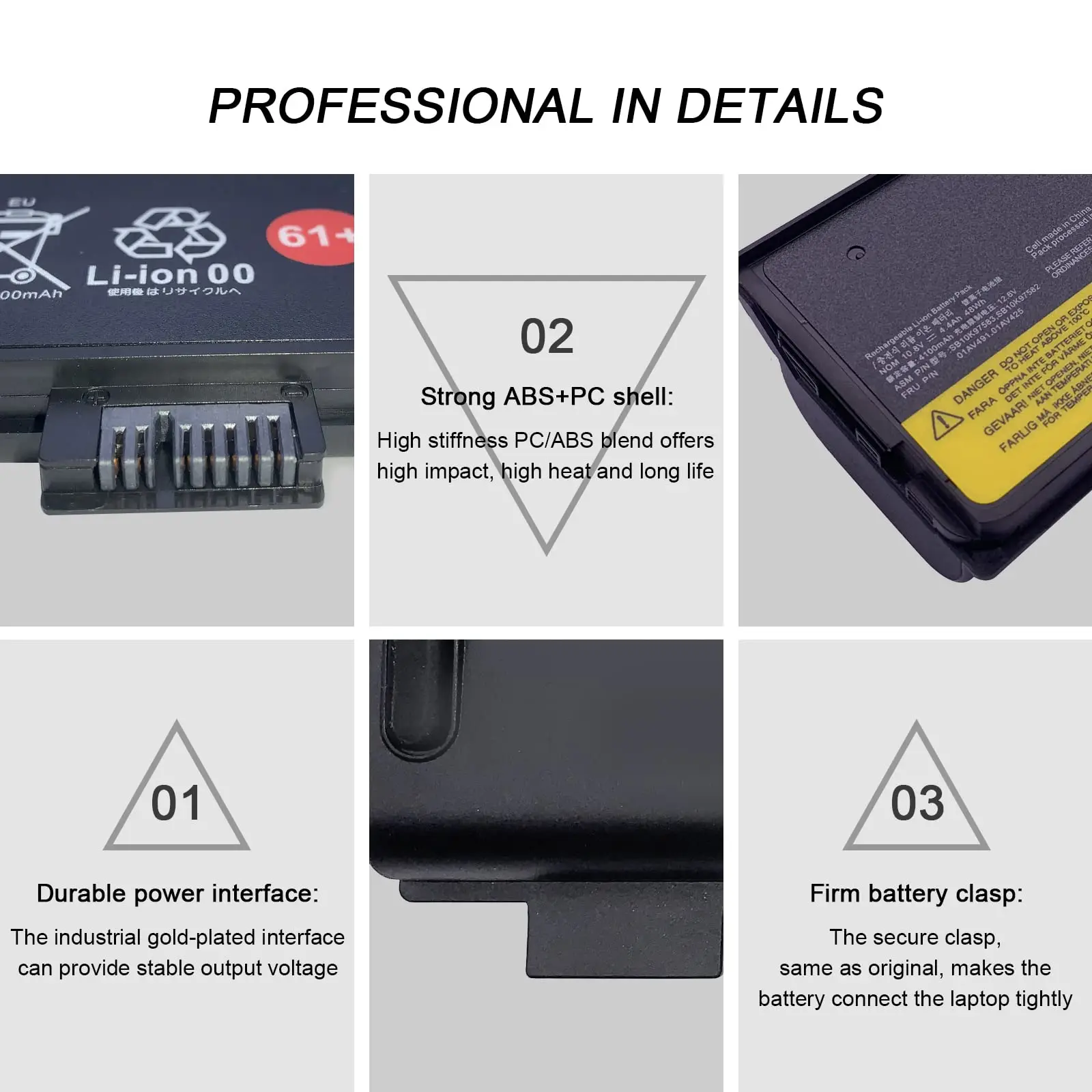 01AV425 61 + batería de repuesto para ordenador portátil, para Lenovo ThinkPad T470, T570, T480, T580, A475, P51S, P52S, TP25 Series 01AV491, SB10K97582 - imagen 4