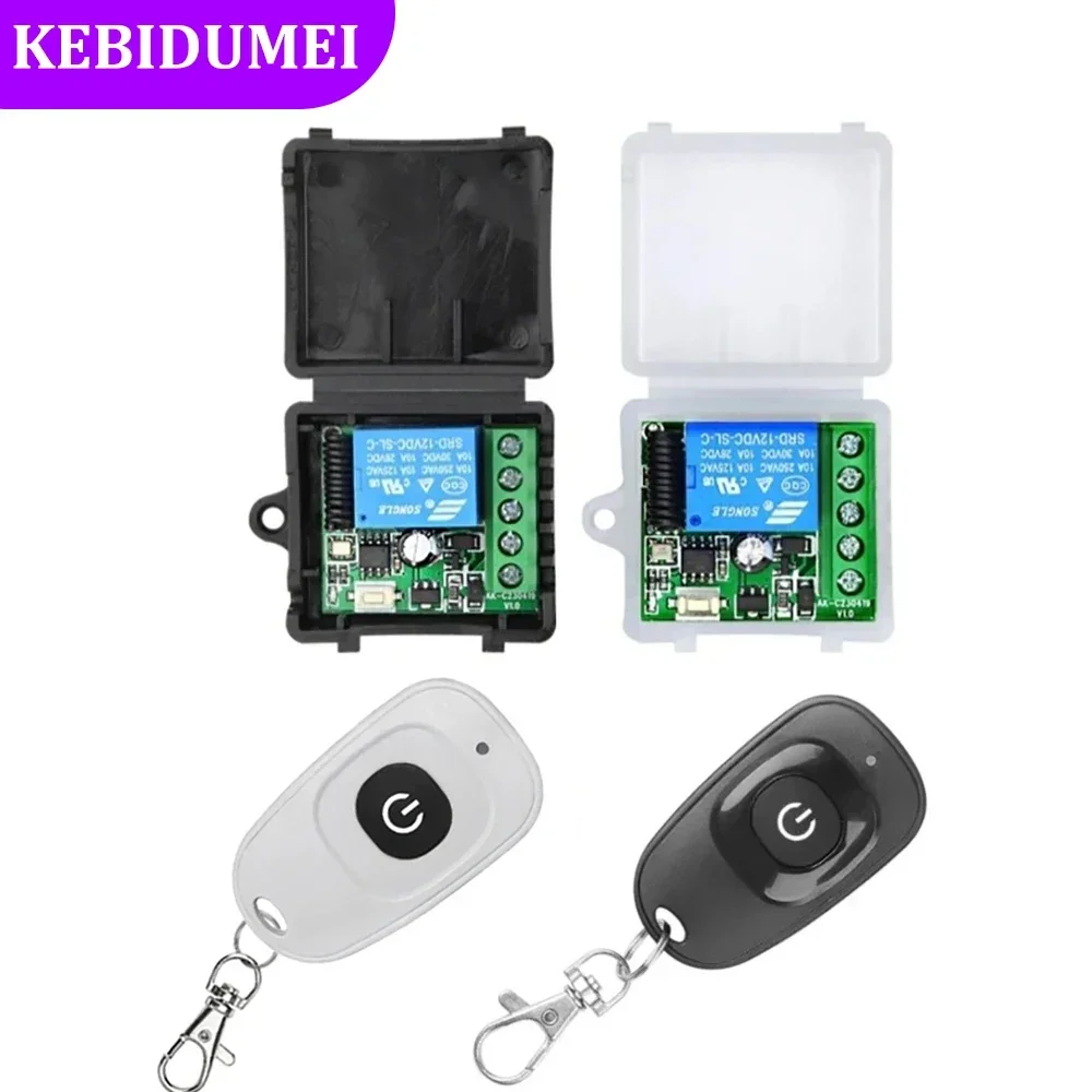 Interruptor de Control remoto inalámbrico de 433Mhz, Control remoto de aprendizaje, módulo receptor de relé DC12V 1CH, transmisor RF, cerradura electrónica