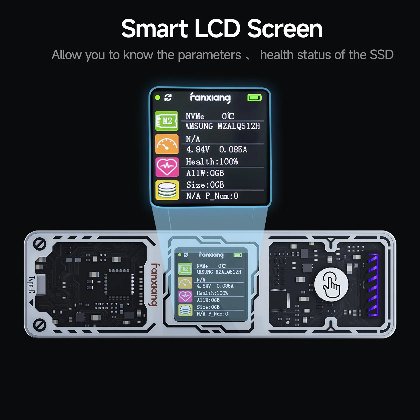 Fanxiang MD86 M.2 NVME/SATA SSD carcasa 10 Gbps USB 3,2 Gen 2 SSD adaptador/lector USB compatible con teclas M/B + M/2230/2242/2260/2280 - imagen 4