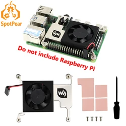 Ventilador de CPU de perfil bajo para Raspberry Pi – Soporte de aluminio