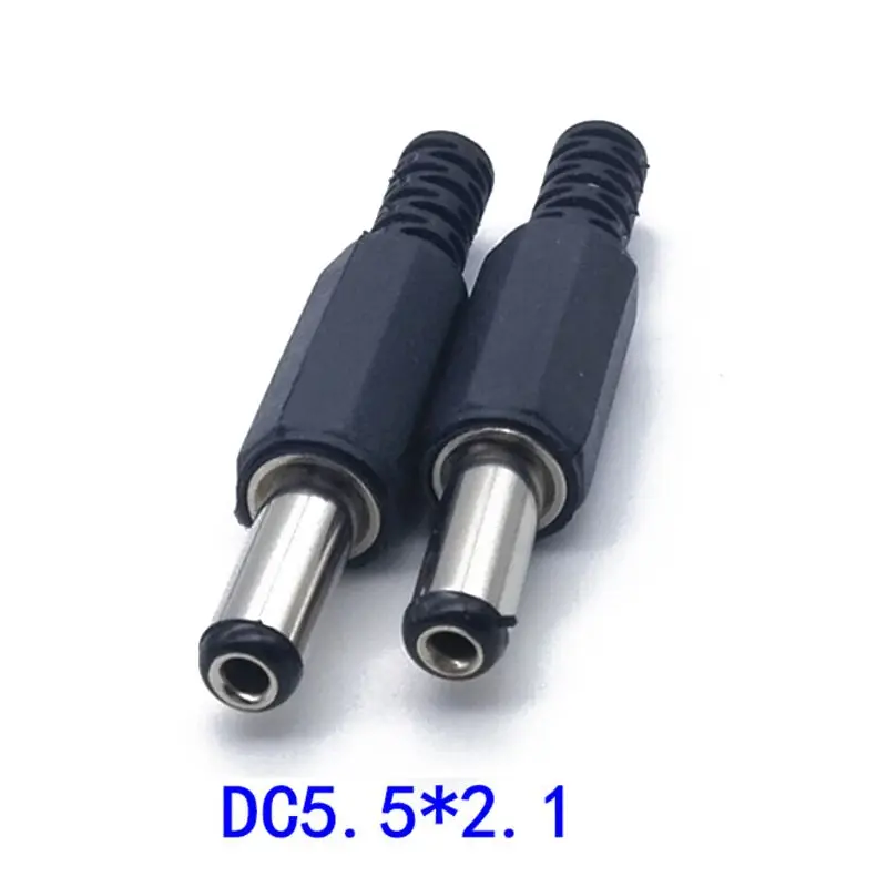 Adaptador de conector de montaje en Panel, enchufe macho de plástico DC022, tuerca de tornillo Jack hembra, 12V, 5,5x2,1mm, 10 pares, 20 piezas - imagen 2