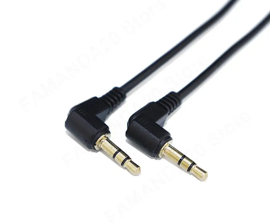 1 Uds 0,5 m/1m 3,5mm cable de extensión de conector macho a macho ángulo de 90 grados para altavoz auxiliar de coche cable de Audio estéreo cable de extensión m20 - imagen 5