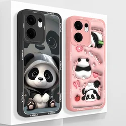 Para Oppo Reno 13F Funda lindo Panda Funda suave silicona líquida Funda trasera de alta calidad para Oppo Reno 13 F Reno13F 4G 5G Funda de teléfono