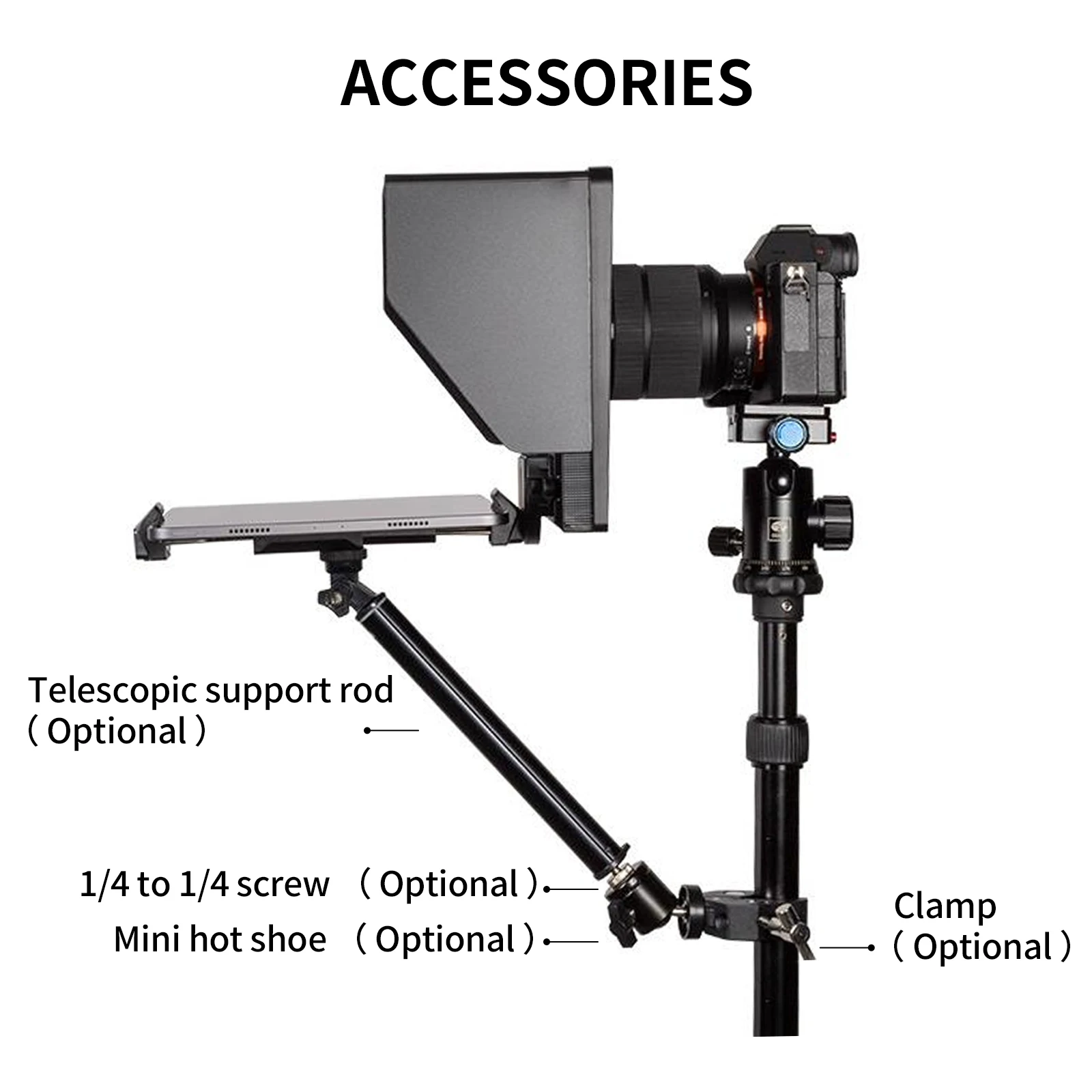FEELWORLD teleprompter TP10 accesorio varilla de soporte - imagen 2