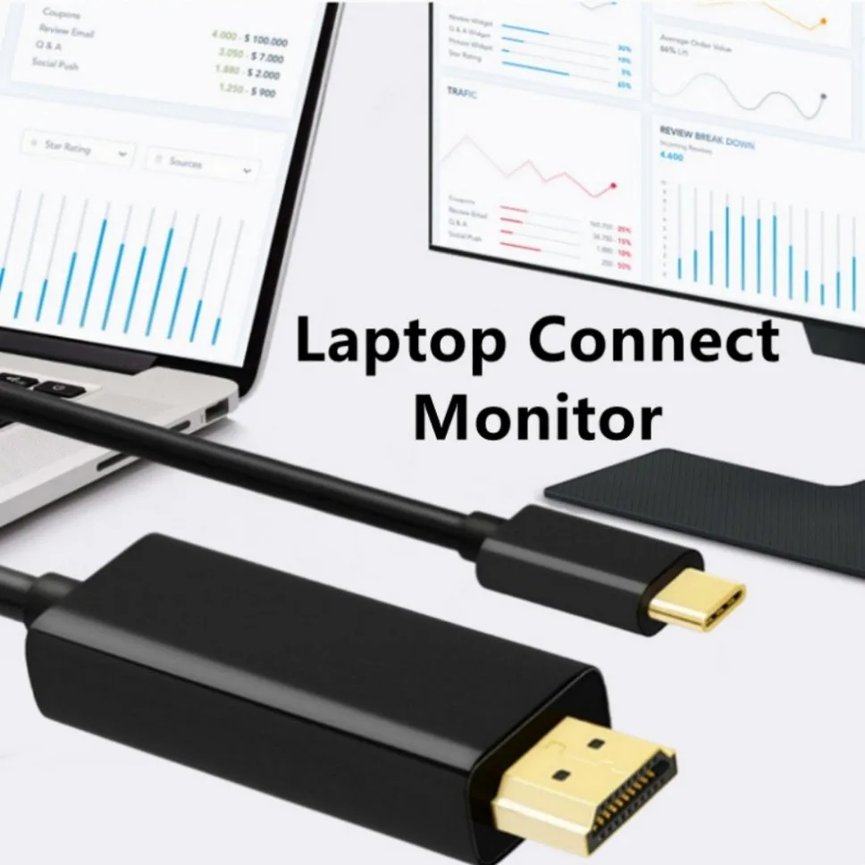Adaptador de Cable USB tipo C a HDMI, convertidor para teléfono, TV, MacBook Air, iPad, Samsung, portátil - imagen 4