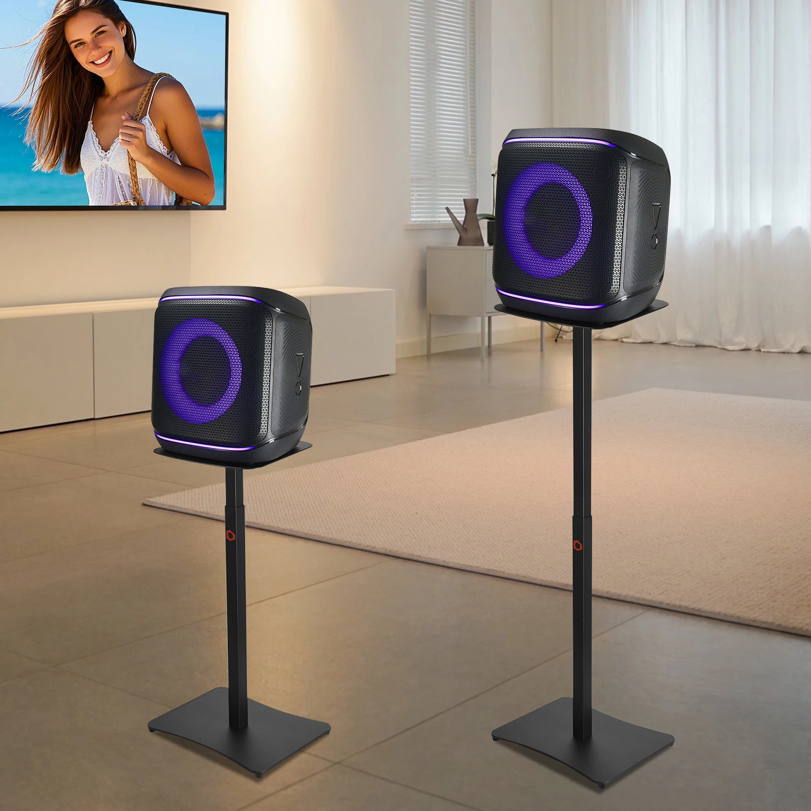 Soporte de suelo para altavoz, soporte de altavoz ajustable en altura, soporte de altavoz de suelo para altavoz JBL PartyBox Encore 2 /1 BT - imagen 4