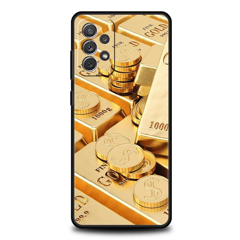 Funda de teléfono con diseño de dinero dorado para Samsung A51 A71 A21S A17 A11 A15 A25 A41 A23 A33 A53 A73 A07 A03S A05S A13 A35 A55 5G - imagen 4