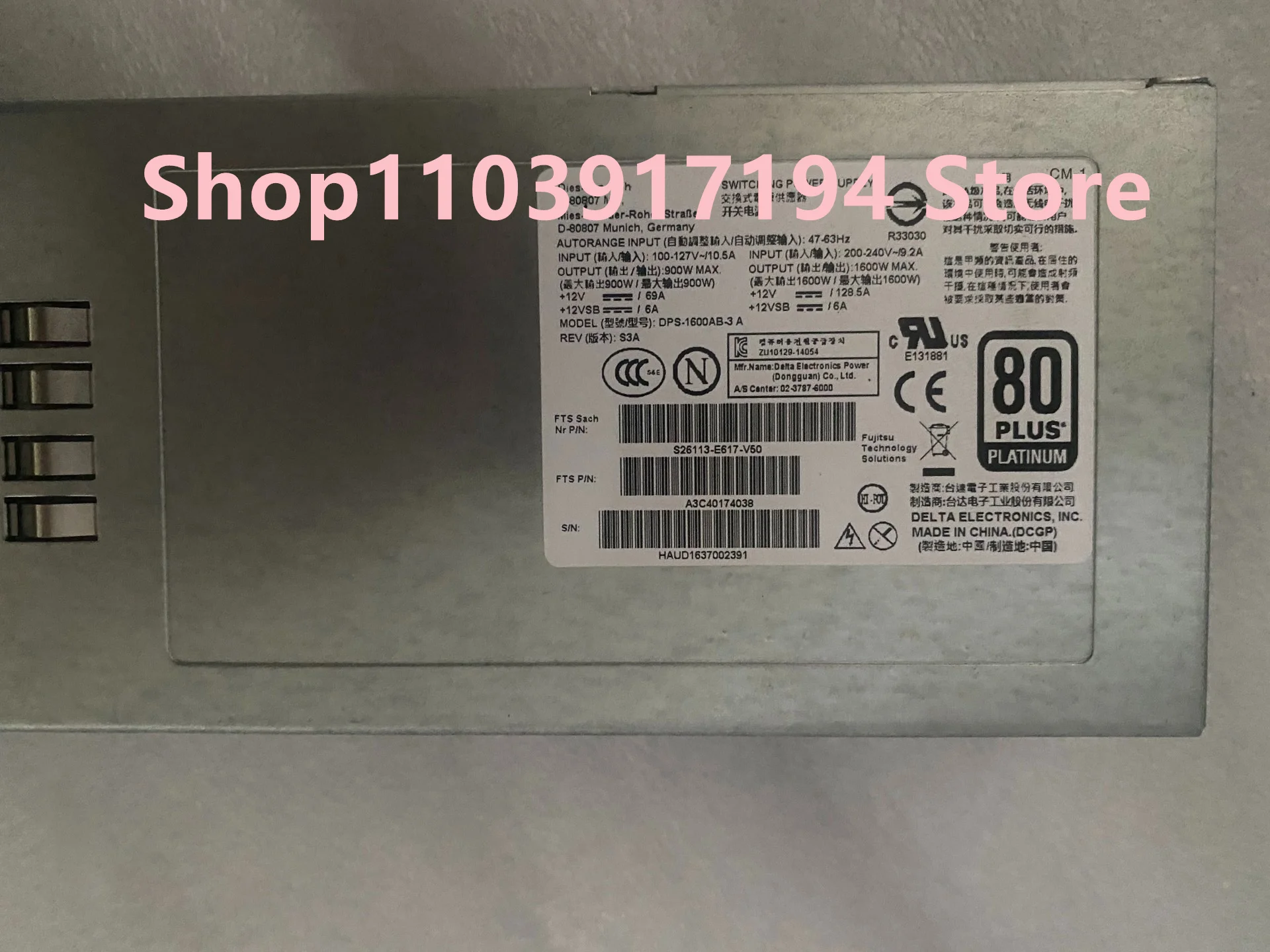 DPS-1600AB-3A S26113-E617-V50 A3C40174038 Fuente de alimentación de 1600 W - imagen 5