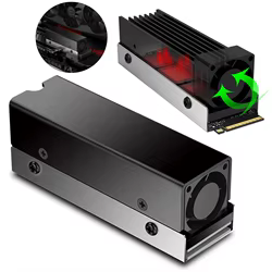 Disipador Térmico M.2 SSD 2280 con Ventilador y Almohadilla Aluminio