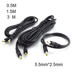 Cable alargador DC 12 V 10 A macho-macho, conector 5,5 x 2,5 mm
