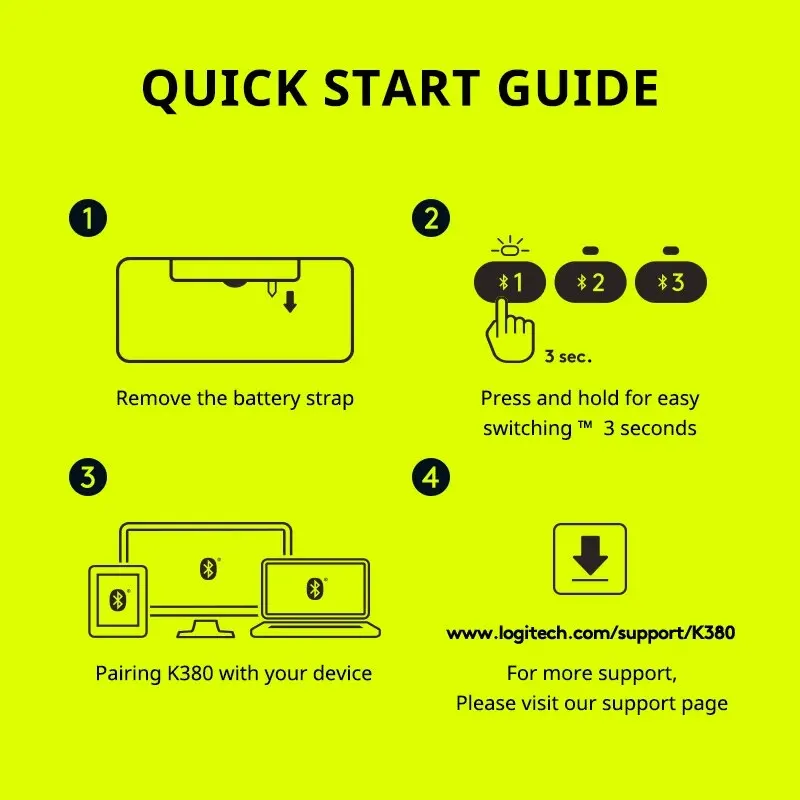 Logitech K380 Red Inalámbrica Bluetooth Rojo Teclado Tablet iPad Oficina - imagen 5