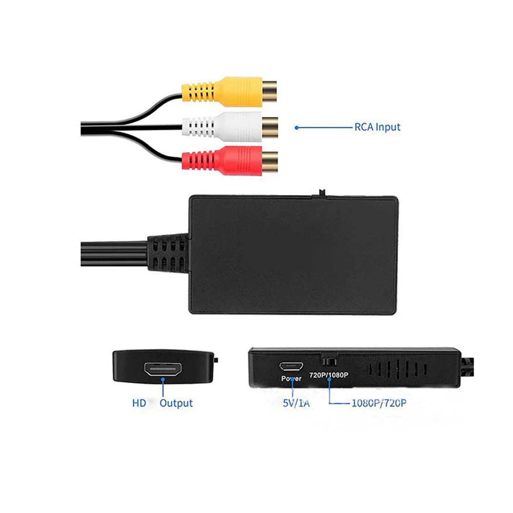 Cable hembra 3RCA para PS2 PS3 cable AV a convertidor adaptador HD compatible con 1080P/720P NTSC PAL para PS1 HD TV