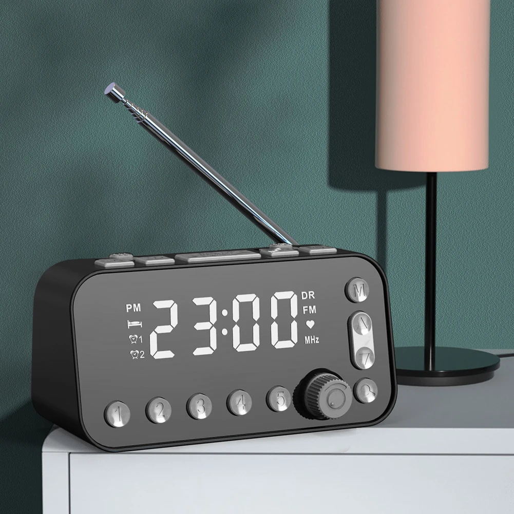 A1 DAB Radio FM pantalla LED retroiluminación ajustable alarma volumen despertador reloj - imagen 4