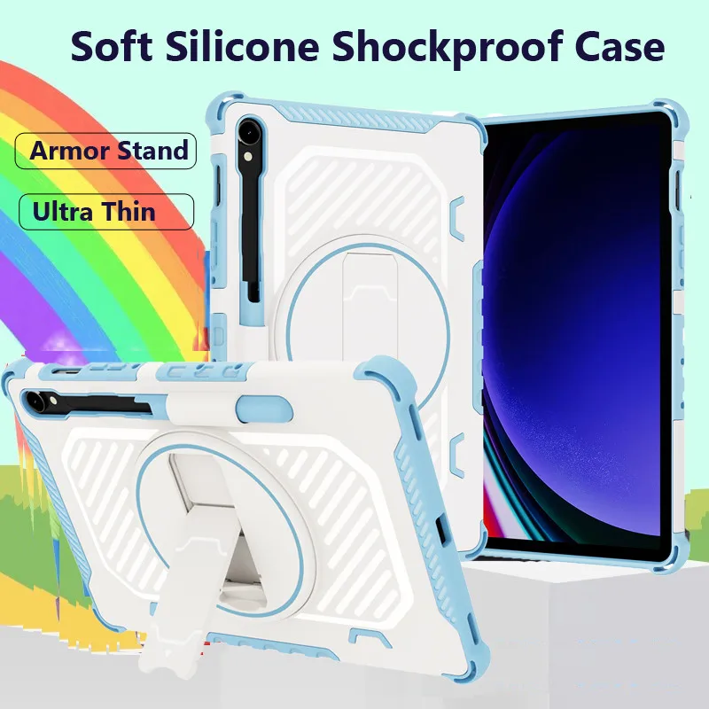 Funda para Samsung Galaxy Tab S10 FE 10,9 X520 2025 A9 X110 8,7 A8 10,5 A9 + A9Plus S9 S8 S7 Armor funda protectora de goma híbrida