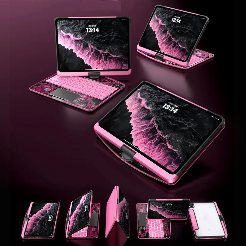 Funda con teclado Trackpad para el nuevo IPad Pro 13 pulgadas 2025 M5 Air 13 pulgadas 2025 M3 2024 M2 Pro 13 2024 7.a funda transparente Crysta - imagen 3