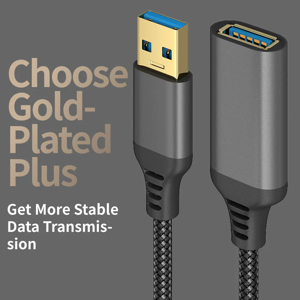 UTHAI Nylon trenzado USB 3,0 macho a hembra Cable de datos de transmisión de alta velocidad Cable de extensión de impresora de cámara de computadora - imagen 5