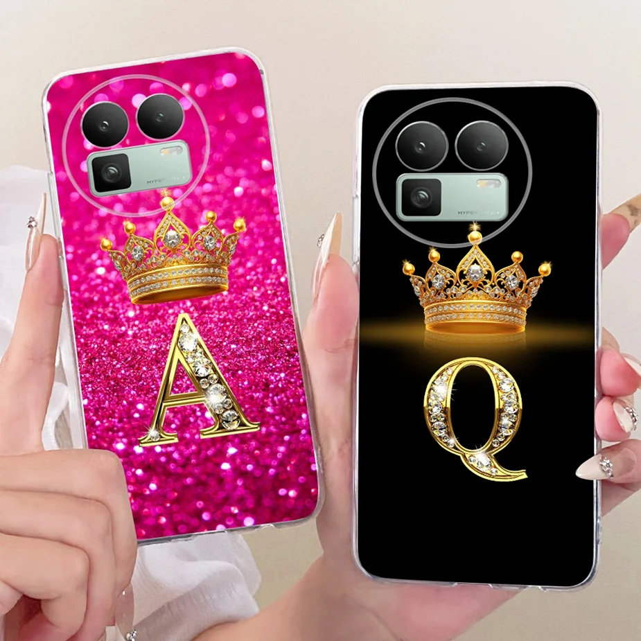 Para Realme GT 8 Pro funda RMX5210 cubierta de letras de corona de lujo funda de teléfono delgada de silicona suave para Realme GT8 Pro RealmeGT8 5G Fundas
