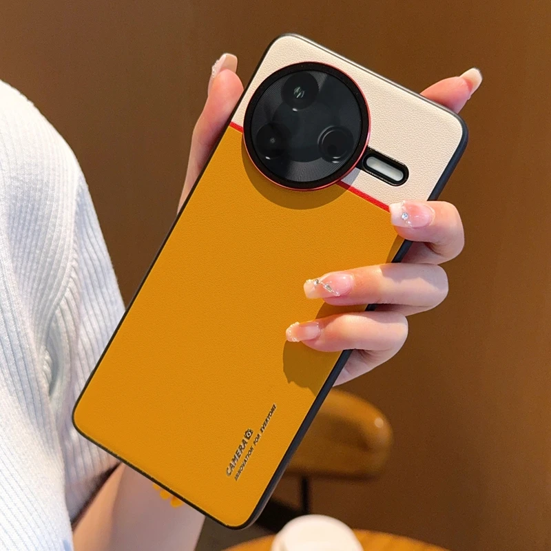 Para Xiaomi POCO F7 Pro funda de lujo de cuero PU Color de piel a juego funda protectora trasera para Xiaomi POCO F7 Ultra F7P Shell - imagen 3