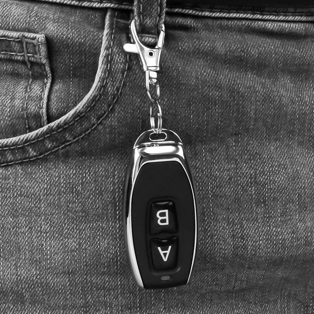 Transmisor inalámbrico de Control remoto RF de 433MHz, 2 botones para puerta de garaje/abridor de puerta, alarma de automatización del hogar para coche - imagen 5
