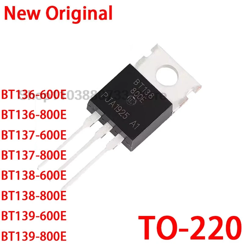 10/Uds nuevo BT136-600E BT136-800E BT137-600E BT137-800E BT138-600E BT138-800E BT139-600E BT139-800E TO-220 tiristor en Stock