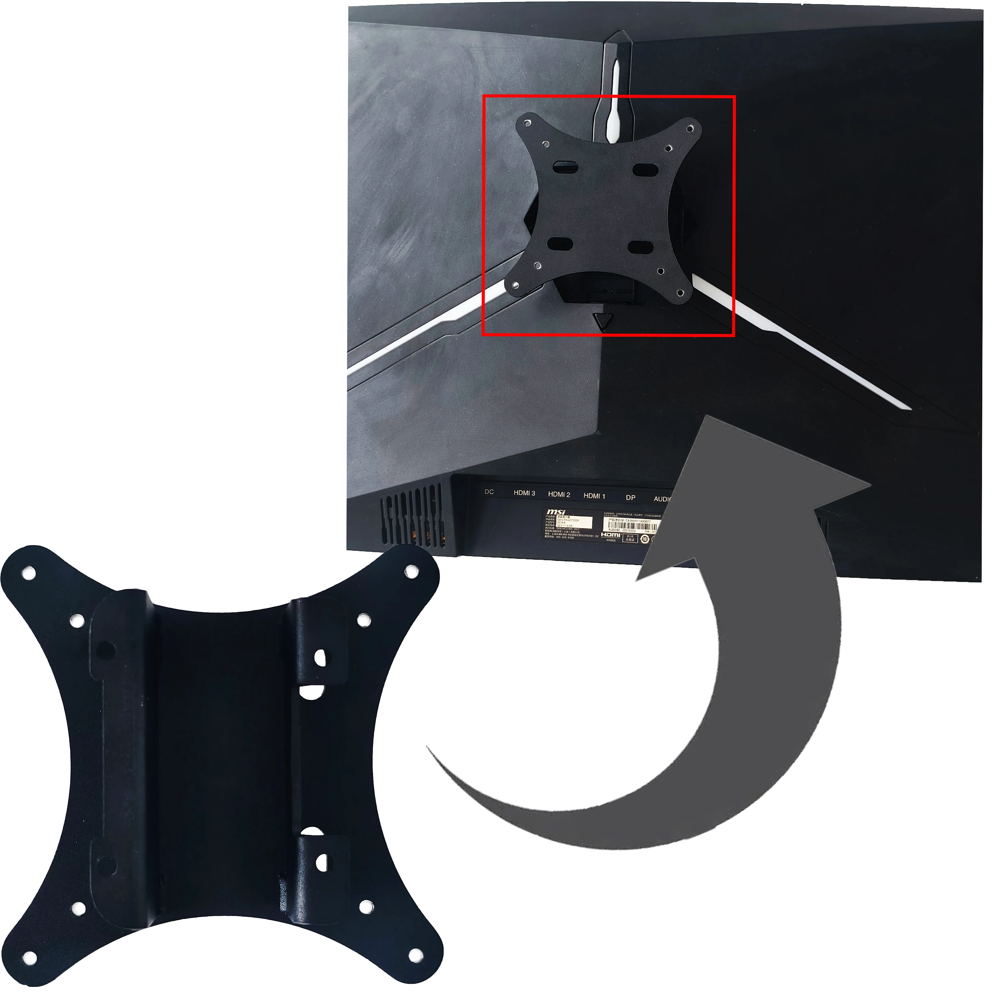 Nuevo Adaptador de montaje en pared VESA para 34 27 "pulgadas Optix PAG341CQR PAG271CQR soporte de Monitor curvo monta a soporte/brazo/montaje de escritorio