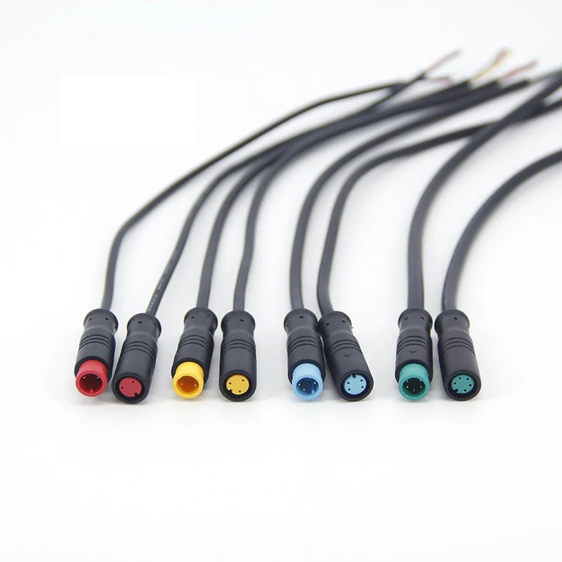 20cm 100cm 2pin 3pin 4pin 5pin 6pin M8 Cable macho hembra Cable conector de extensión bicicleta eléctrica impermeable Ebike Cable A7 - imagen 5