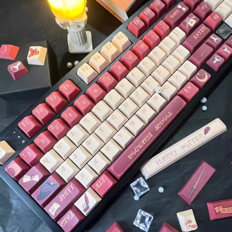 Gryffindor mágico, juego de teclas PBT, sublimación, perfil de cereza, accesorios de teclado mecánico, tapas de teclado personalizadas