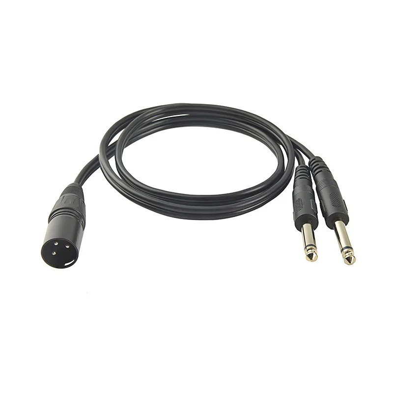 Cable de Audio Mono XLR hembra de 3 pines a doble 6,35mm TS 1/4 Jack Cable auxiliar estéreo enchufe de 6,35mm a XLR macho Y Cable divisor - imagen 2