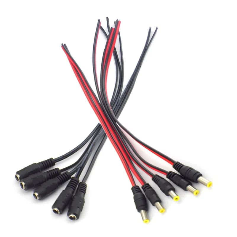Conectores macho hembra de CC, Cable de alimentación para cámara de vídeo CCTV, adaptador de enchufe de Cable de extensión de seguridad de 12v, 2,1x5,5mm - imagen 2