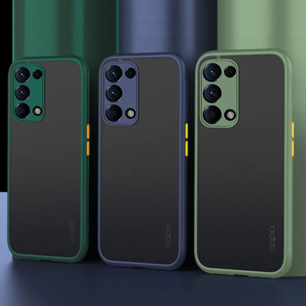 Funda protectora transparente mate para Oppo Reno 5 7 8 11 12 15 Pro Plus, funda protectora a prueba de golpes para cámara OPPO A53 A54 A74 A94 4G 5G - imagen 3