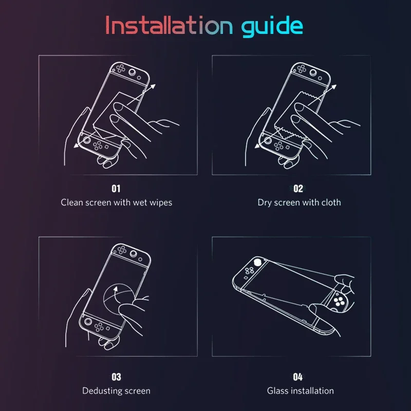 DATA FROG HD vidrio templado para interruptor Protector de pantalla Compatible con interruptor transparente 9H película protectora - imagen 5