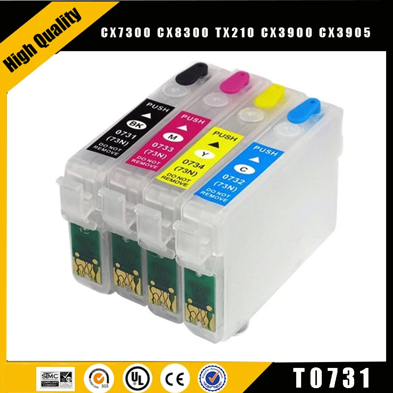 Einkshop-cartucho de tinta recargable T0731-T0734, para Epson CX7300, CX8300, TX210, CX3900, CX3905, CX4900, CX4905, CX5500, CX5600, CX7310