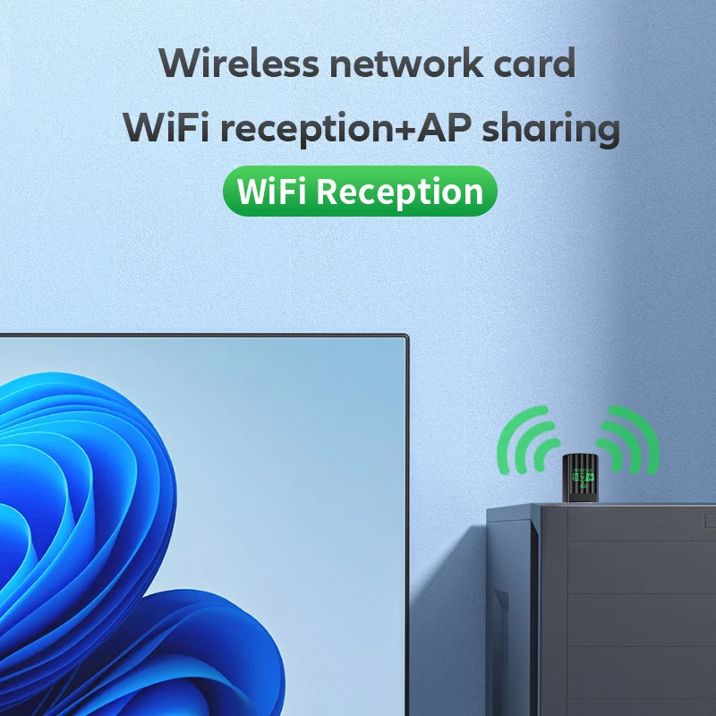 Adaptador USB AX900 WiFi6 Bluetooth 5,4 de doble banda 2,4G y 5GHz 2 en 1 Dongle receptor Wlan de red inalámbrico para controlador Win10/11 gratis - imagen 5