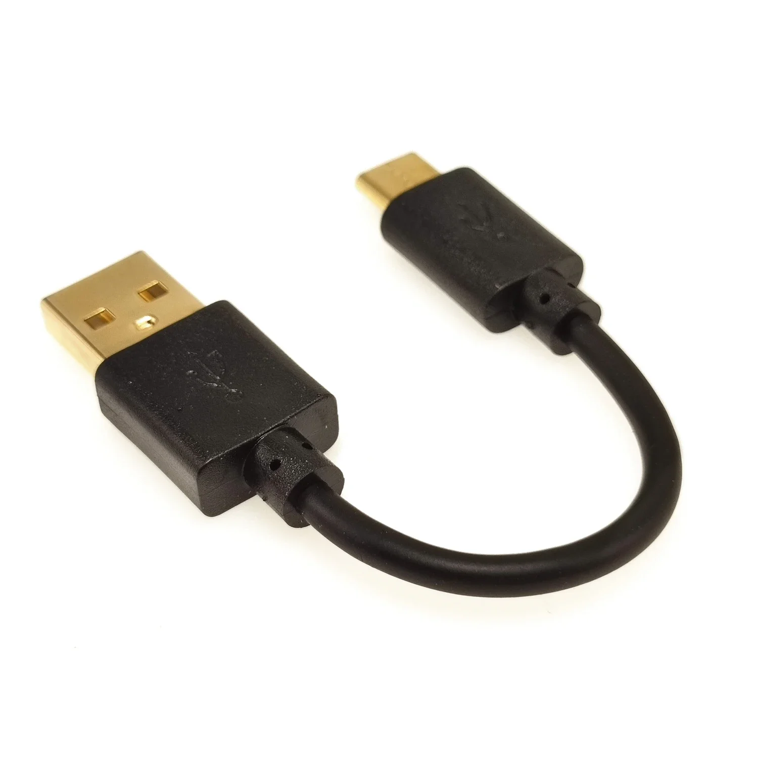 USB 2.0 Doble cabezal recto chapado en oro a enchufe USB 3.1 tipo C, cable convertidor de carga síncrona de ángulo recto, cable de datos, 10 cm - imagen 5