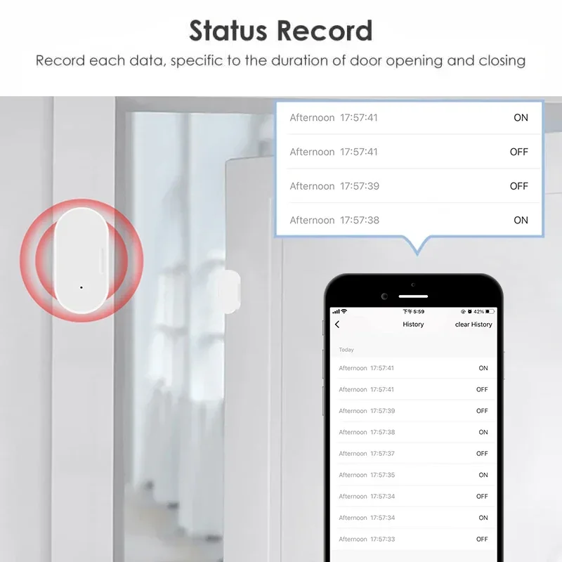 Sensor de puerta Ewelink Zigbee, Sensor de contacto, Detector abierto y cerrado, Detector de puerta inalámbrico, Control por aplicación remota con Alexa y Google - imagen 3