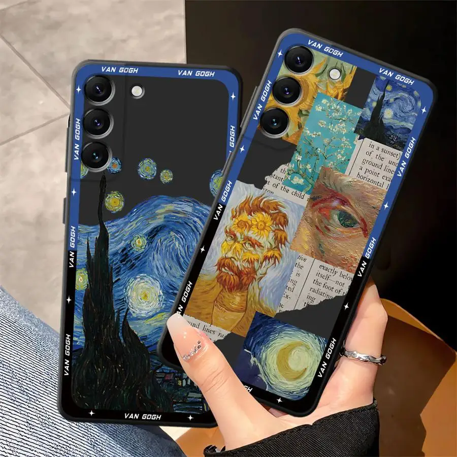 Funda Retro con pintura al óleo de Van Gogh para Samsung Galaxy A70 A10 A12 A06 A03 A04 A30 A15 A40 A16 A50 A05 A20 A13 teléfono suave negro - imagen 4