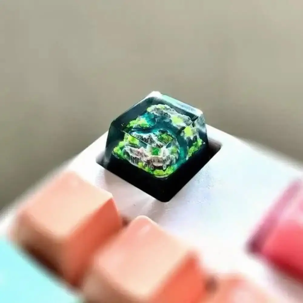 Teclas de montaña y mar de resina artesanal, lujosas, DIY, PC, Gamer, Teclado mecánico retroiluminado, teclas RGB para GK61 Anne Pro 2 GK64 - imagen 5
