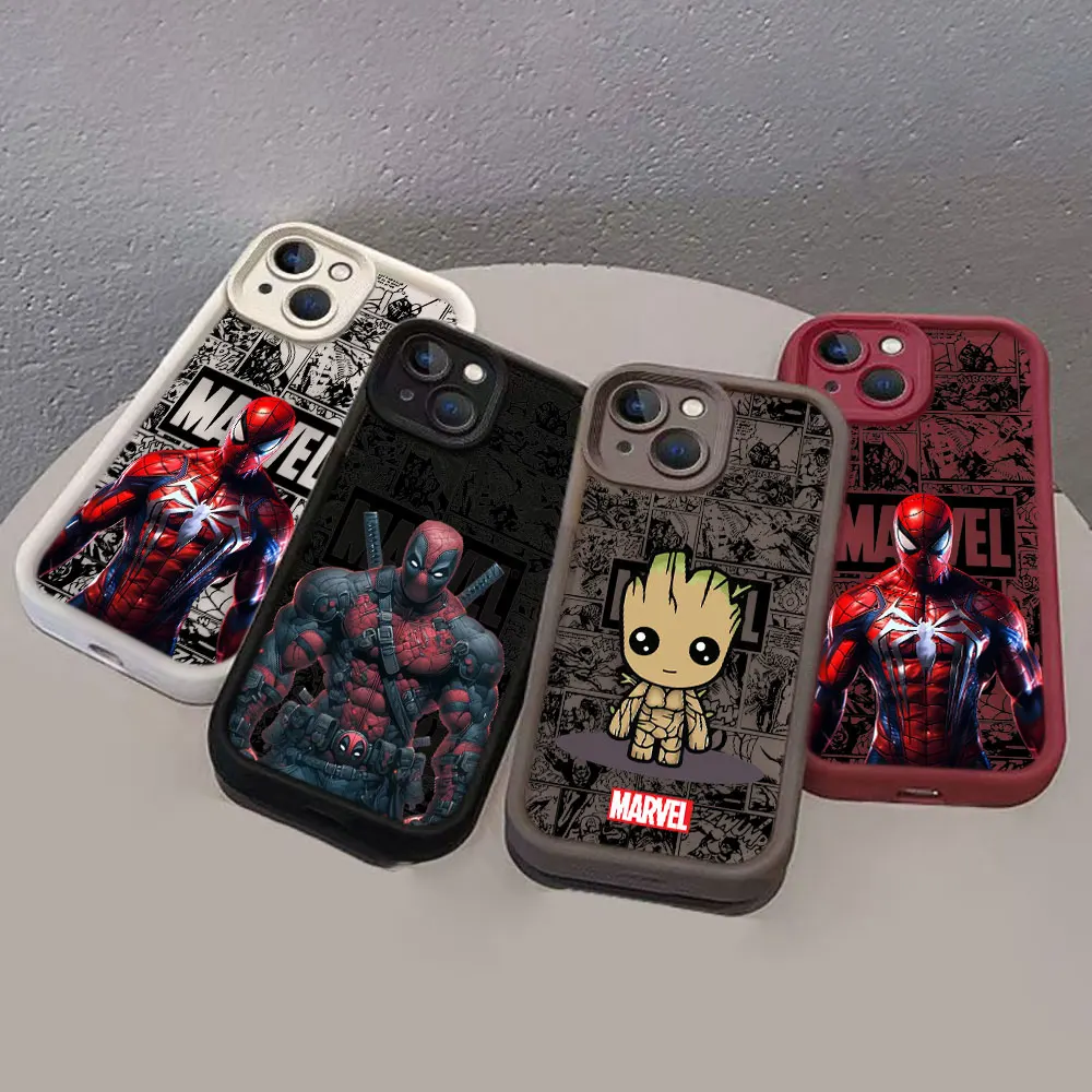 Funda Marvel Comci Deadpool Spider-Man Groot para Xiaomi 11 14 14T POCO F3 F4 F5 X3 X4 X5 M6 Redmi 10 10C 12 12C 13 13C 14C - imagen 2