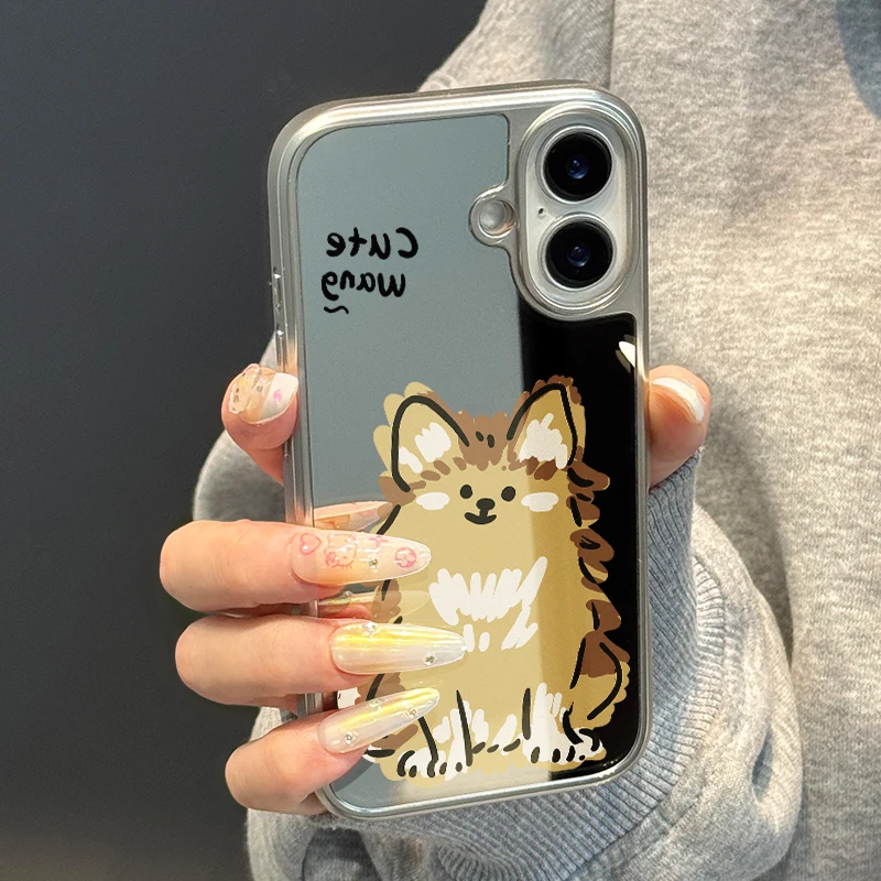 Bonita funda de teléfono woof para iPhone 11/12/13/14/15/16/17 Pro Max AIR PLUS, funda de teléfono epoxi TPU anticaída - imagen 3