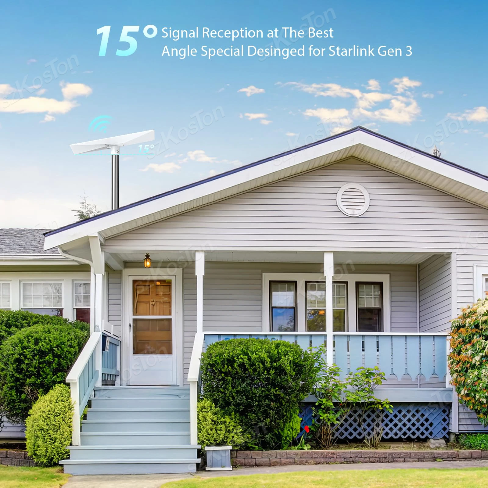 Adaptador de tubo Compatible con Starlink Gen 3 Kit de montaje en poste de antena estándar para adaptador de tubo Dishy de soporte Starlink V3 - imagen 3