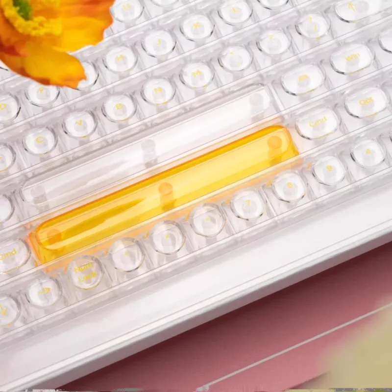 Juego de teclas con tema de cristal de color, tapa de teclado transparente personalizada para PC, perfil DDA, tapa de tecla de juego para teclado mecánico, regalo - imagen 5