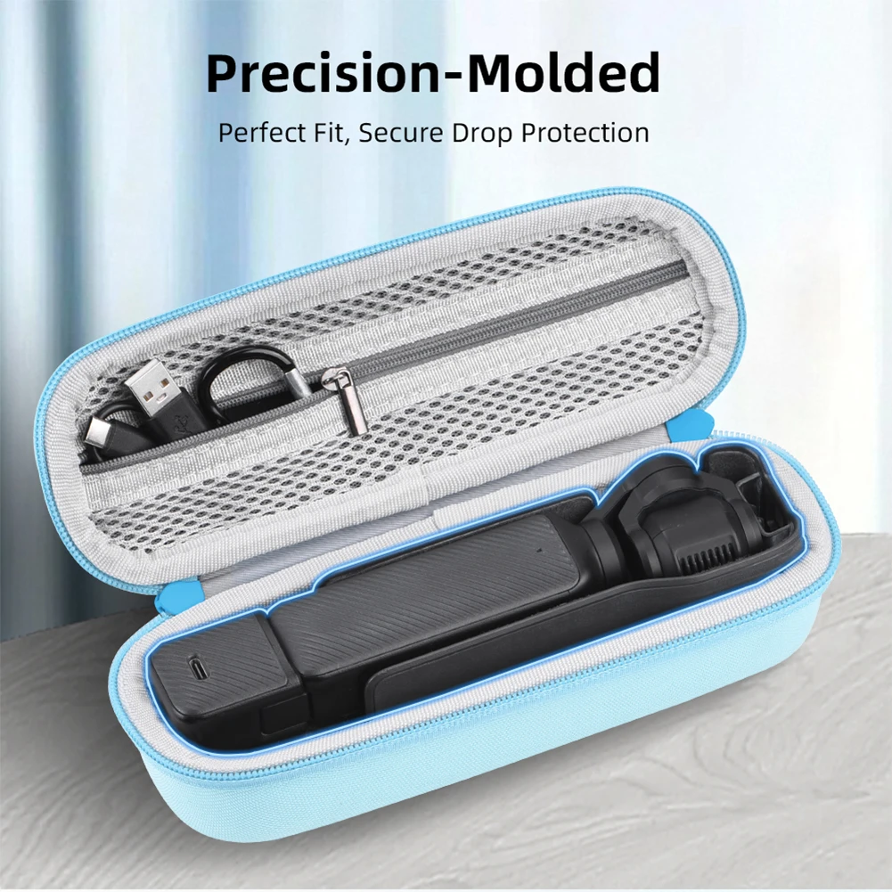 Para DJI Osmo Pocket 3 Estuche de transporte portátil con mosquetón caja de almacenamiento de transporte duro cierre de cremallera accesorios de almacenamiento de cámara - imagen 3