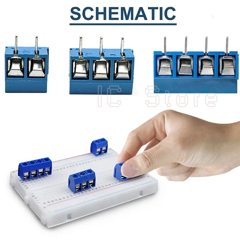 1000 Uds KF301 KF350 KF126 2P 3P 5mm/3,5mm/2PIN 3PIN Terminal conector de Terminal de tornillo conector de empalme azul verde - imagen 4