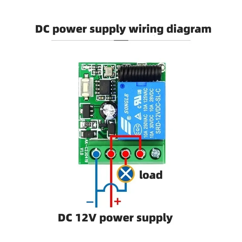 Interruptor de Control remoto inalámbrico de 433Mhz, Control remoto de aprendizaje, módulo receptor de relé DC12V 1CH, transmisor RF, cerradura electrónica - imagen 5
